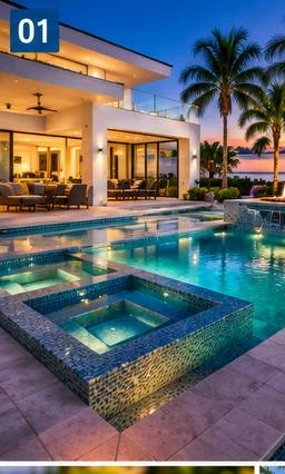 Luxury South Florida pool and modern home